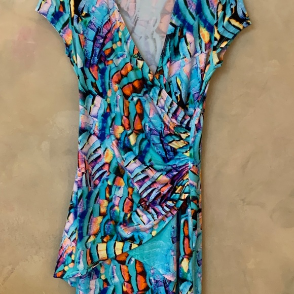 Joseph Ribkoff Abstract Print Wrap Dress - Picture 4 of 4